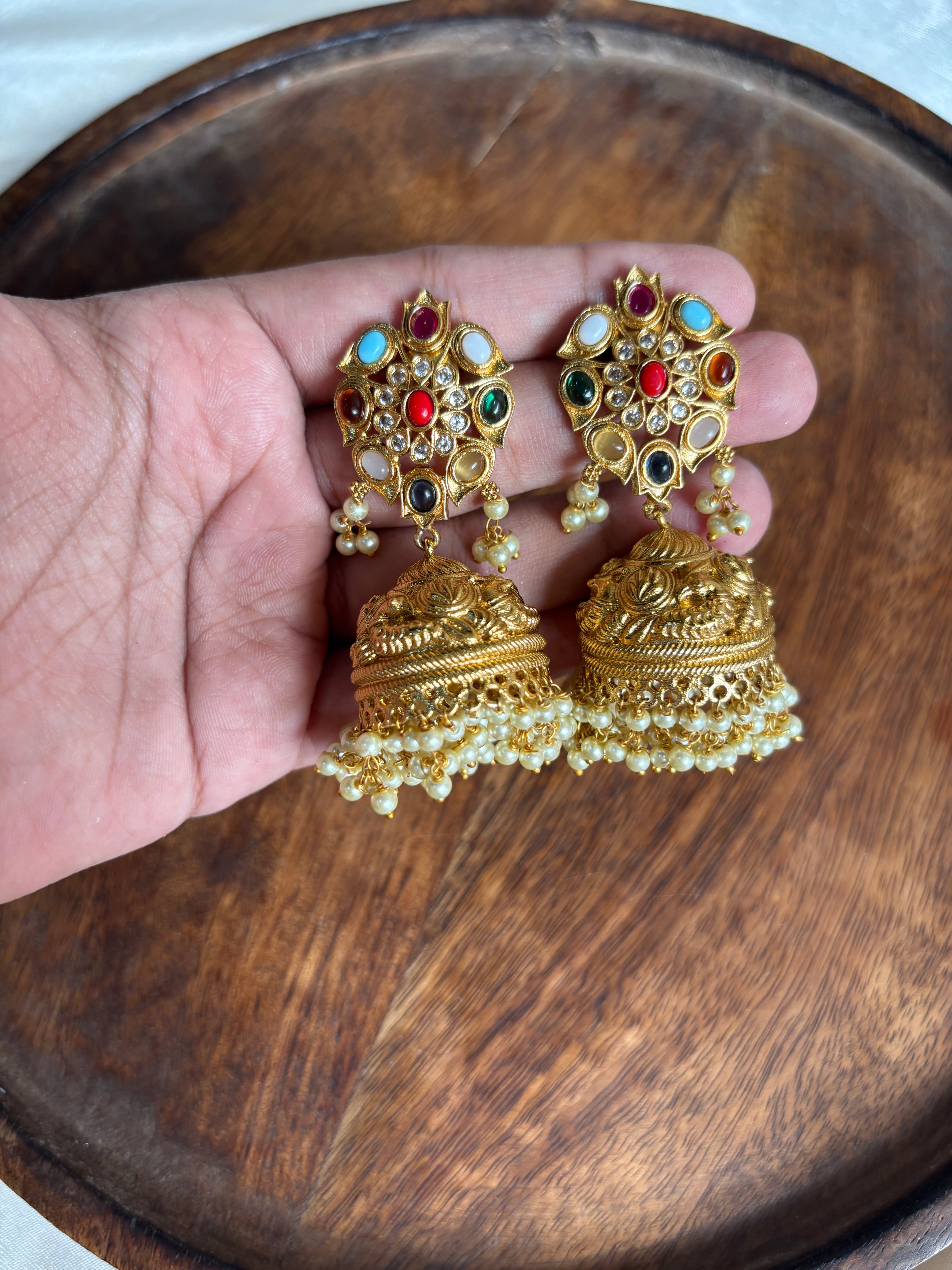 Navarathna jhumka