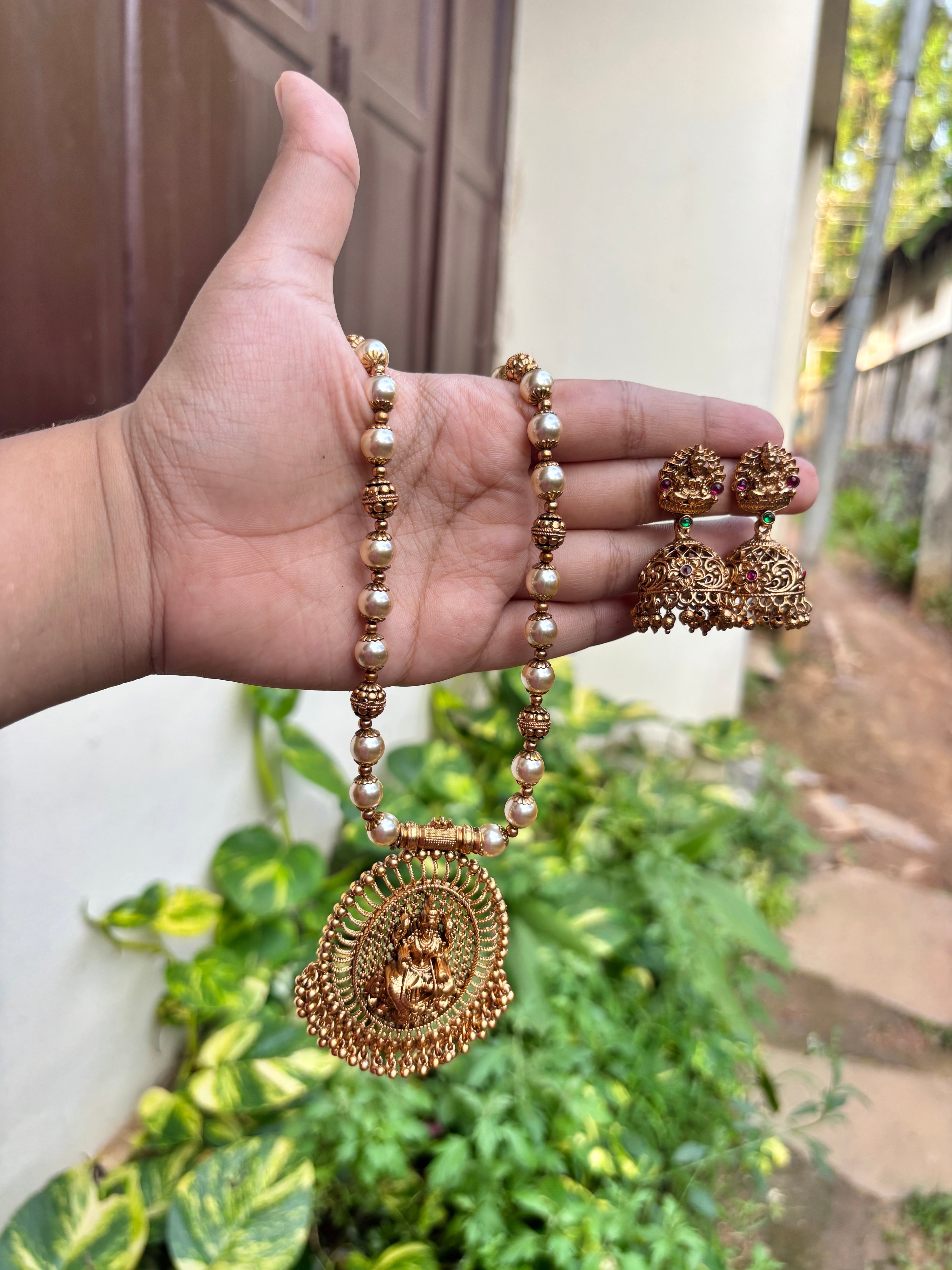 Traditional Pearl n Lakshmi haaram