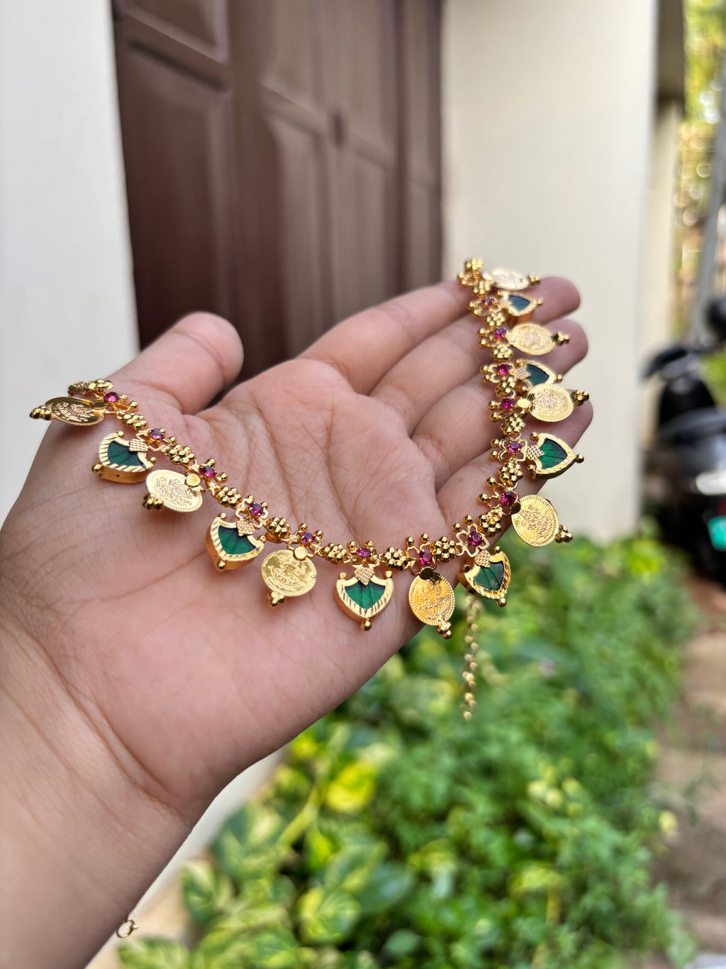 Coin and palakka necklace