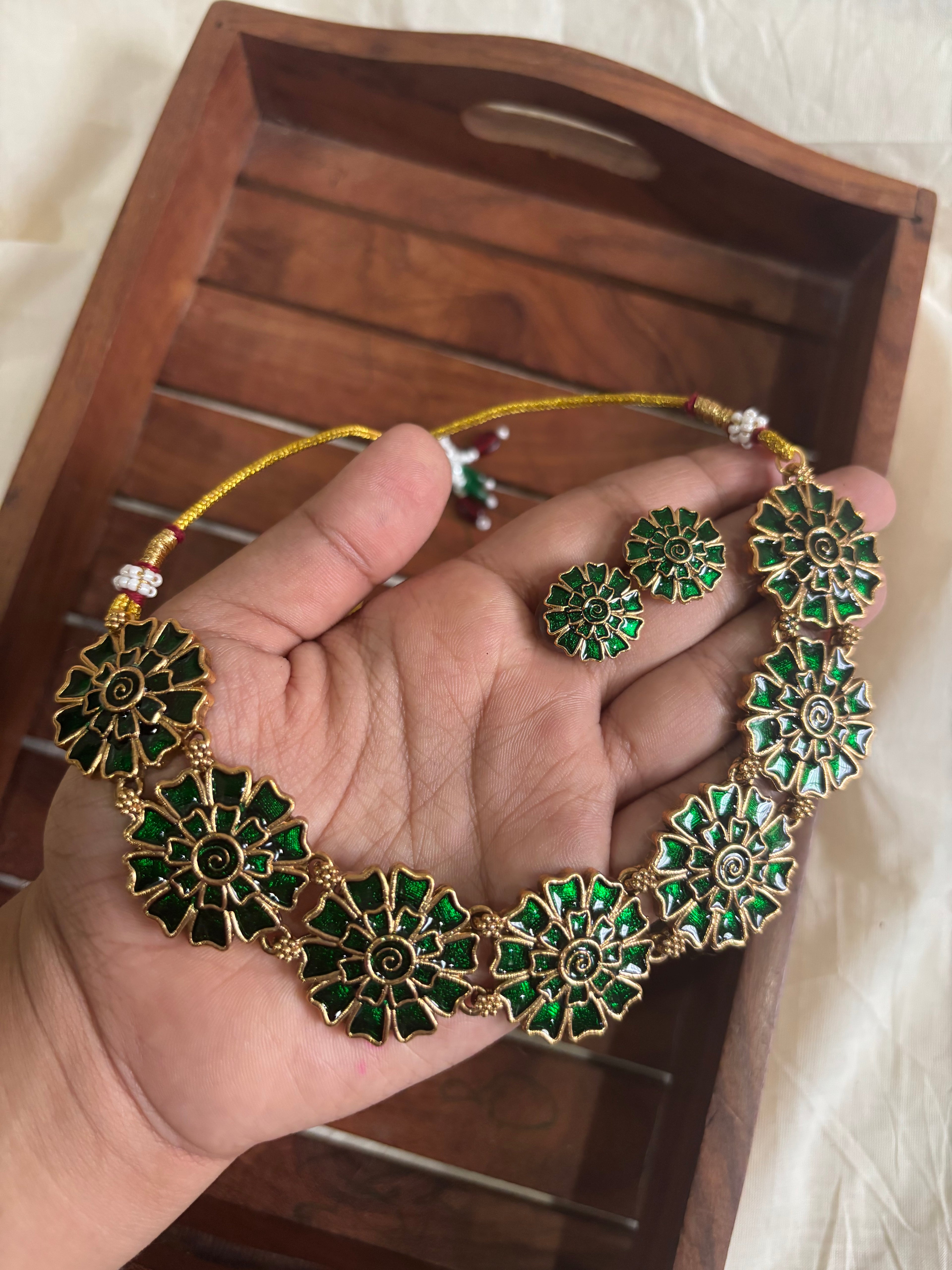 Floral statement choker