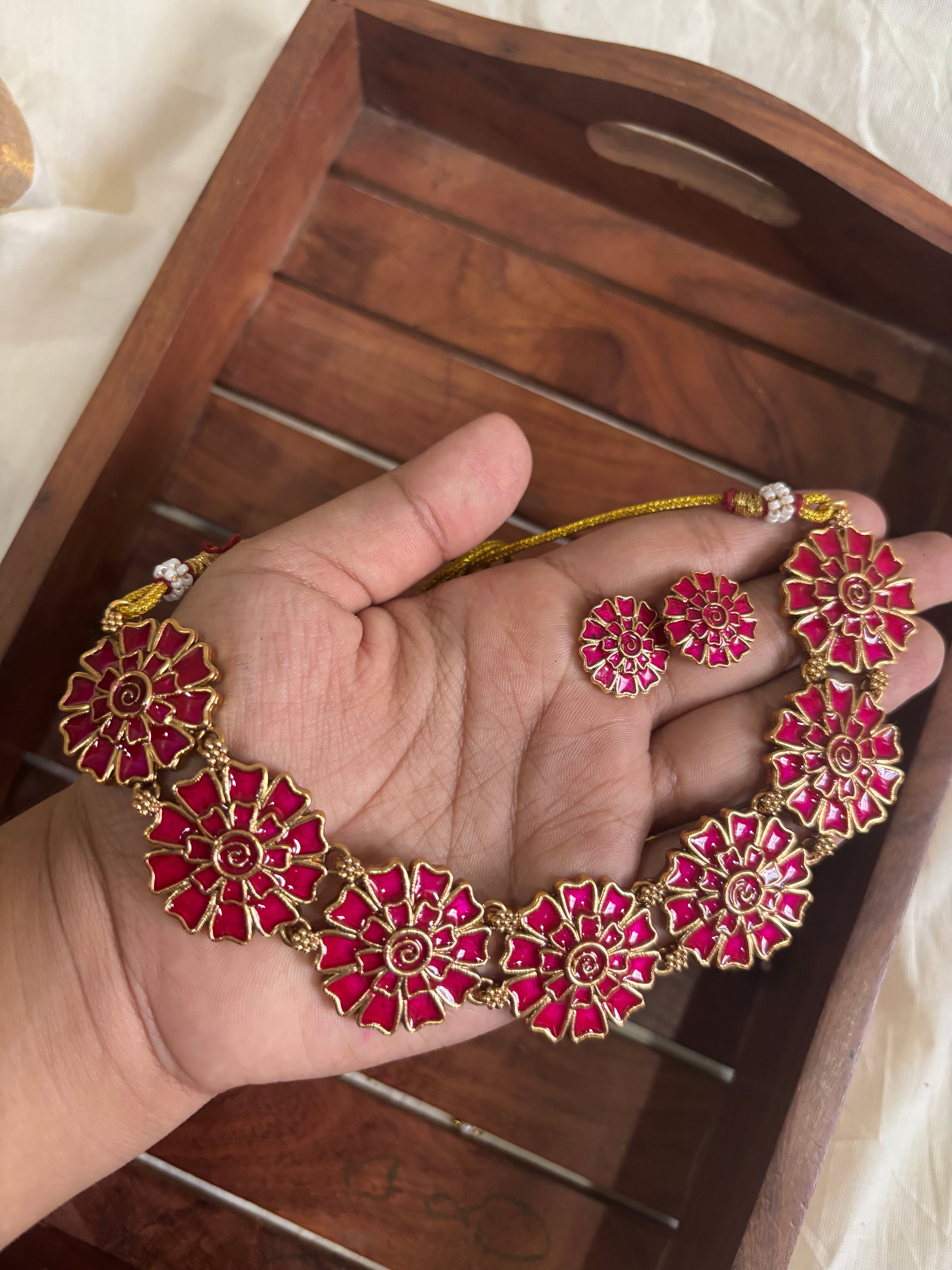 Floral statement choker