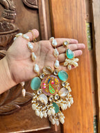 Mother of Pearl and stone neckpiece