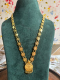 Doubleline goldcoin pendant chain