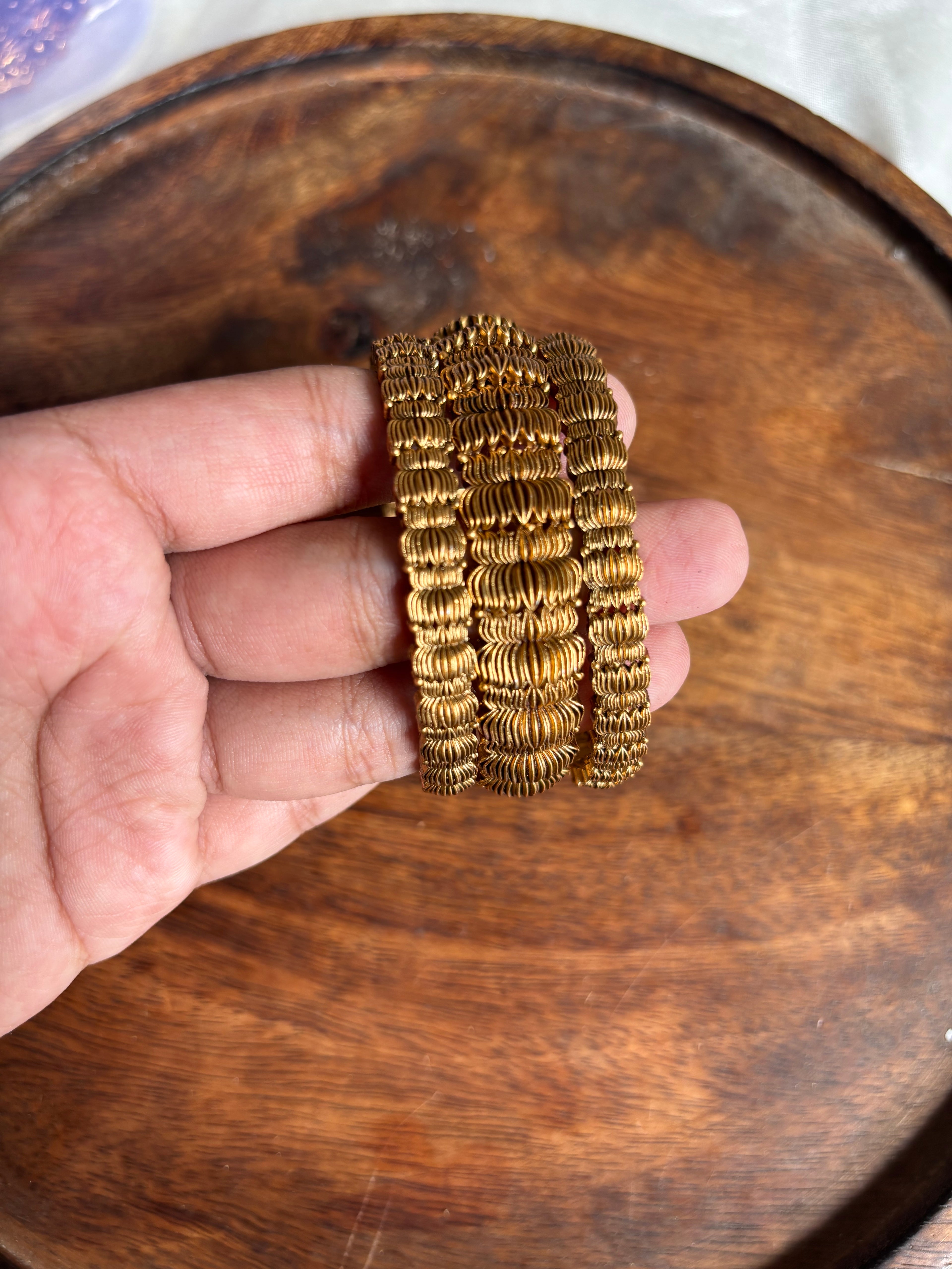 Antique lotus bangles