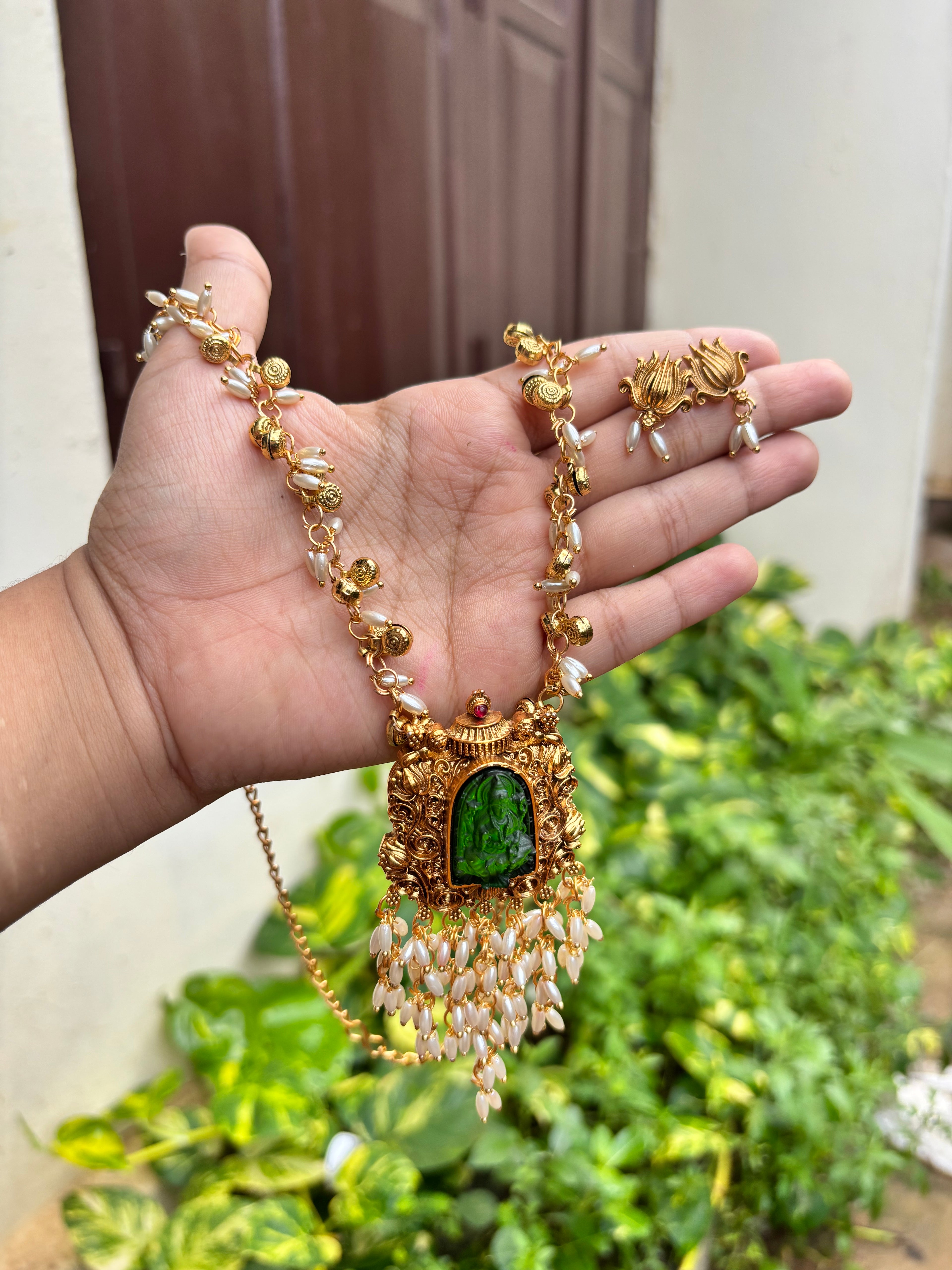 Stone carved Lakshmi set
