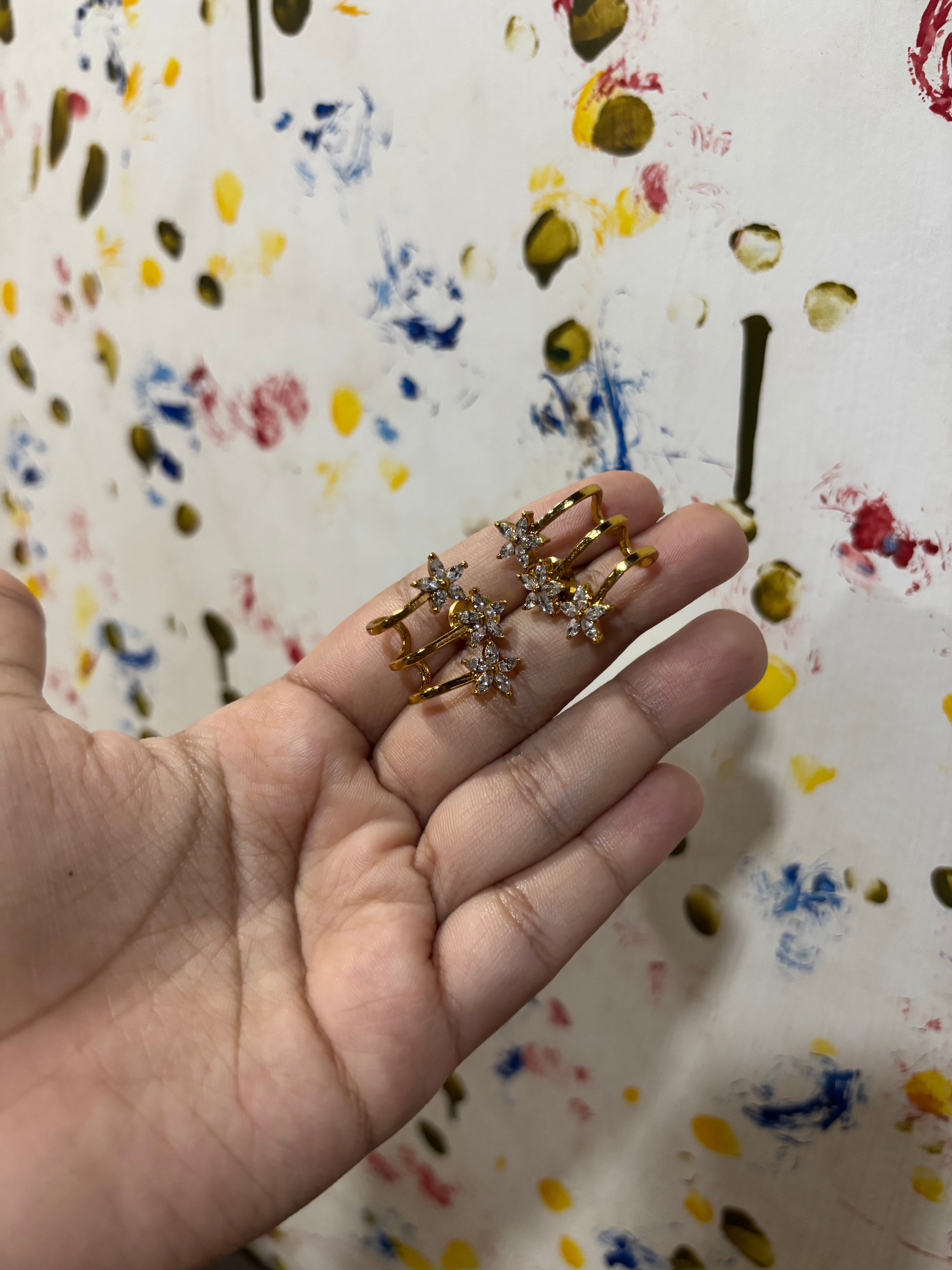 Tri star earrings