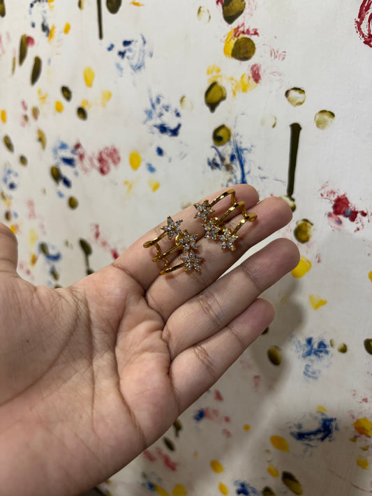 Tri star earrings