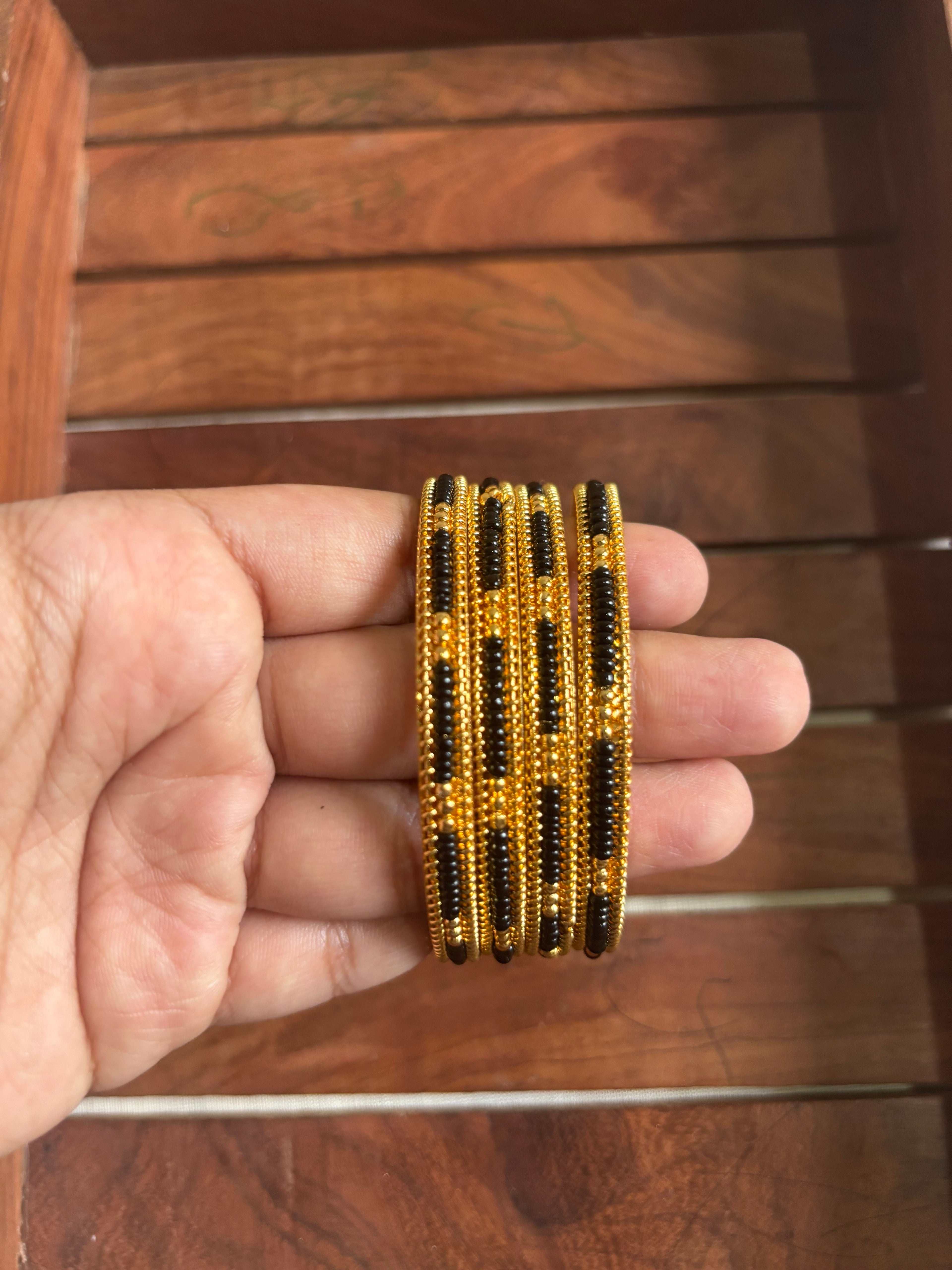 Black beaded bangles