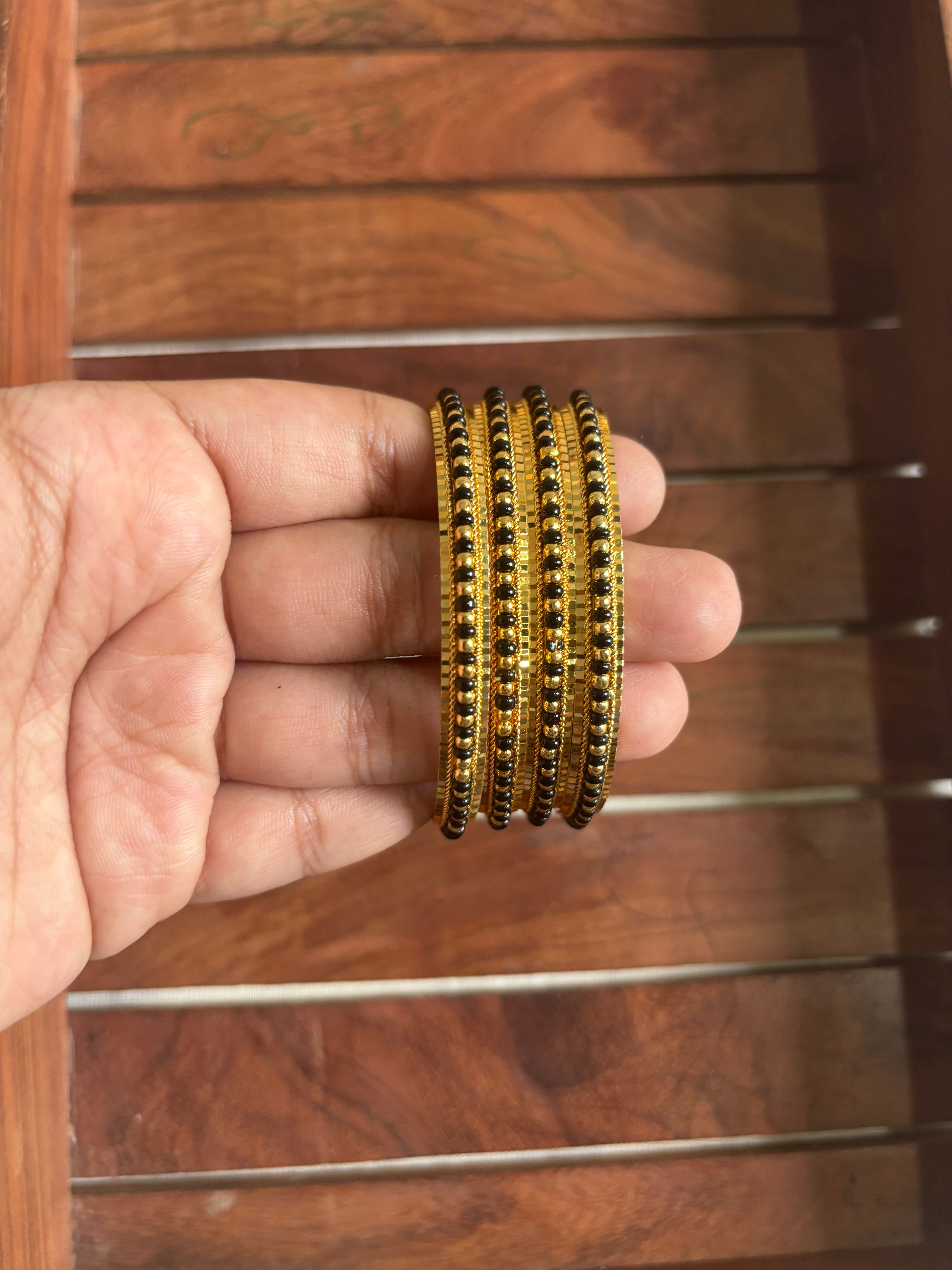 Black beaded bangles