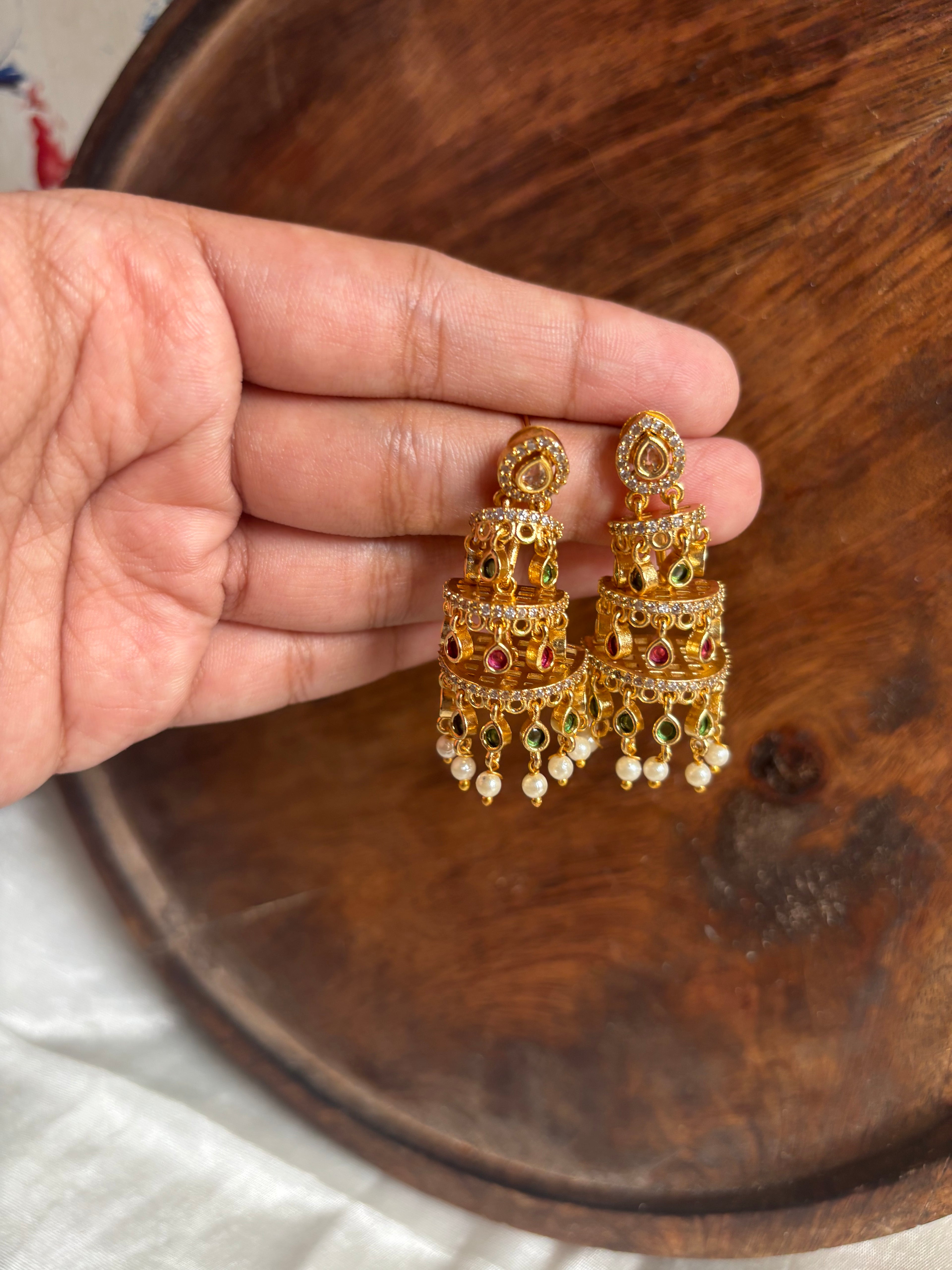 Mini step bridal jhumka