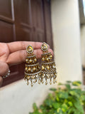 White step bridal jhumka