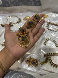 Meenakari peacock pendent with studs