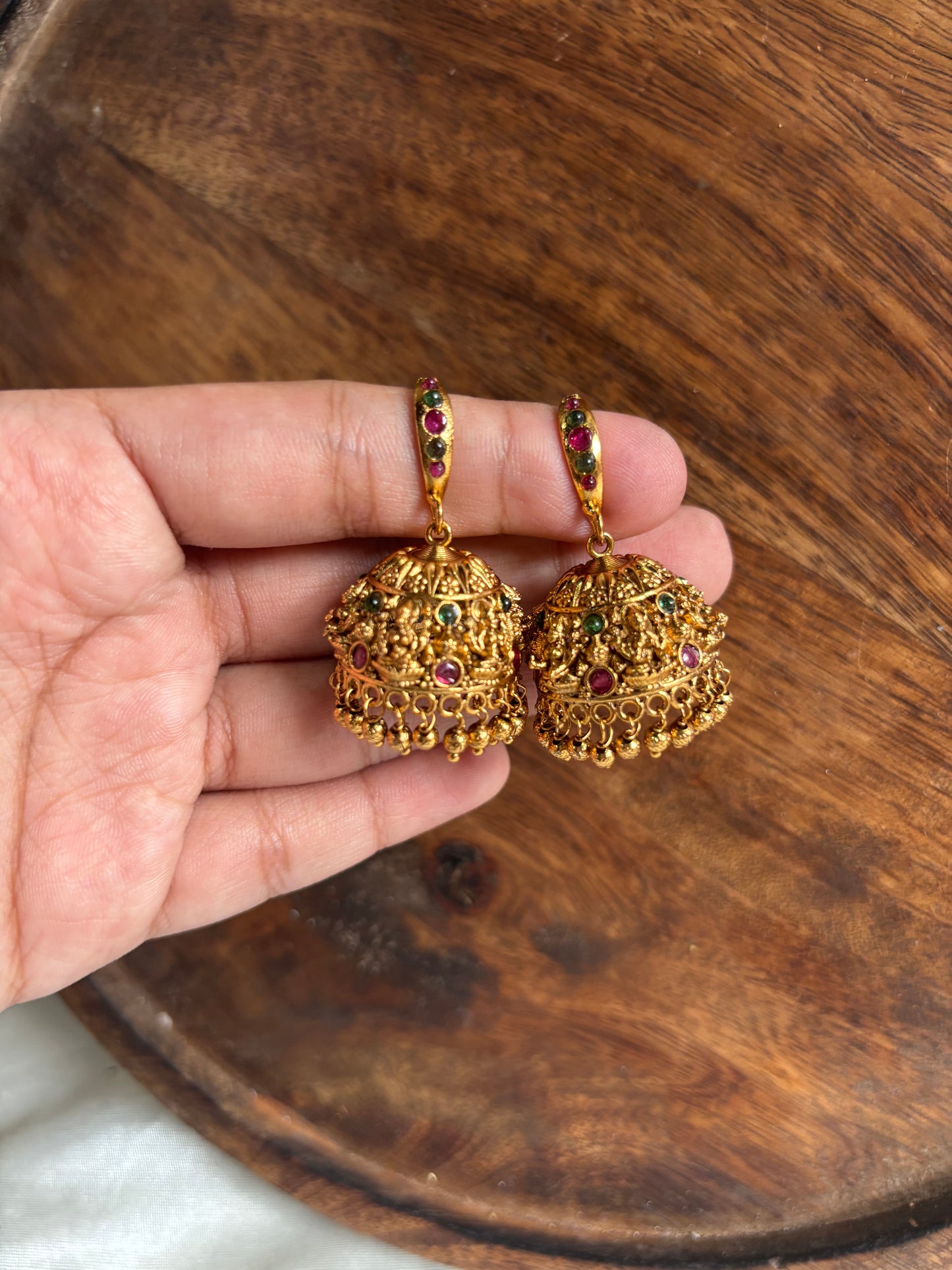 Temple Lakshmi hook jhumka