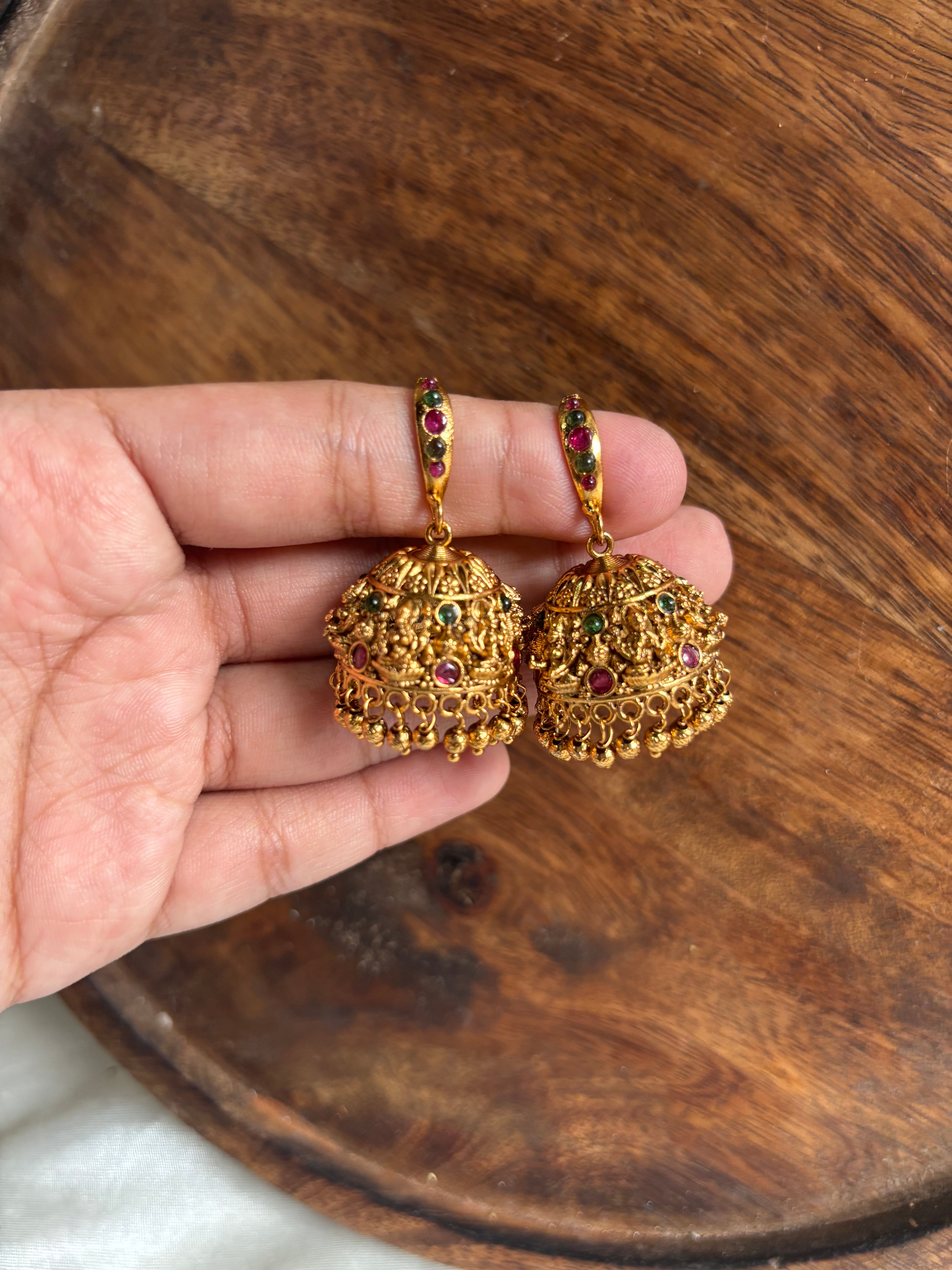Temple Lakshmi hook jhumka
