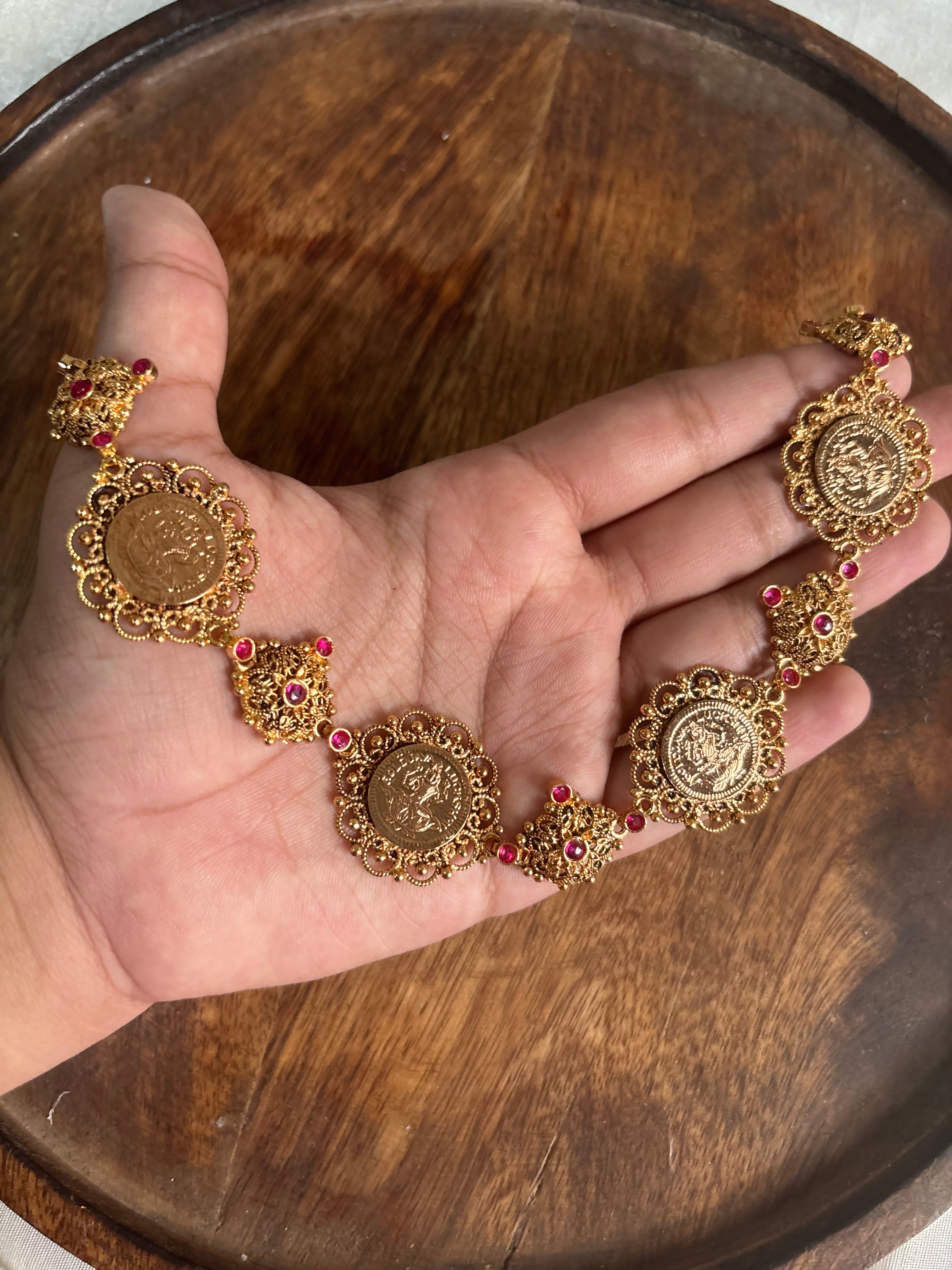 Goldplated Antique coin choker
