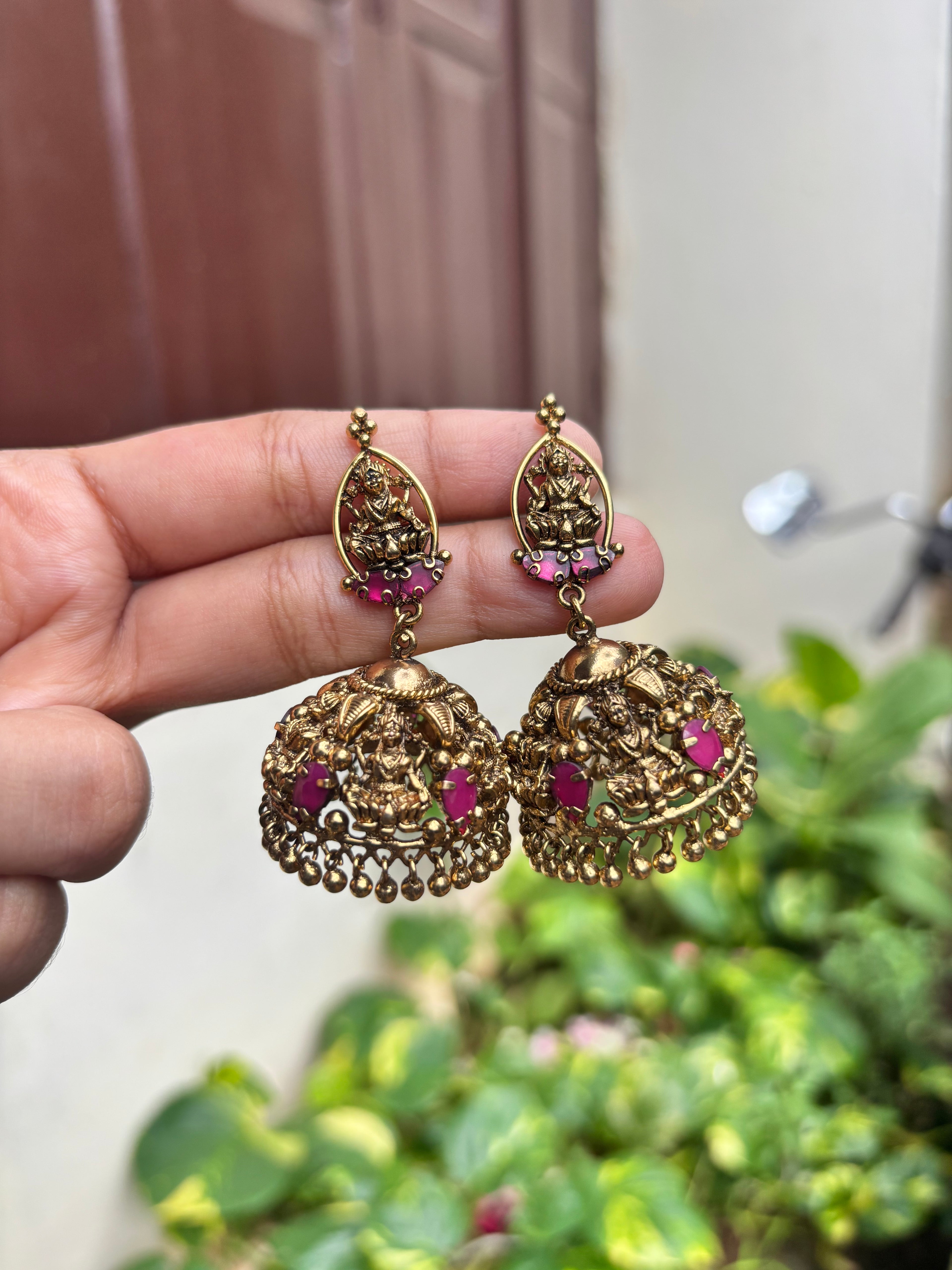 Antique Lakshmi jhumkas