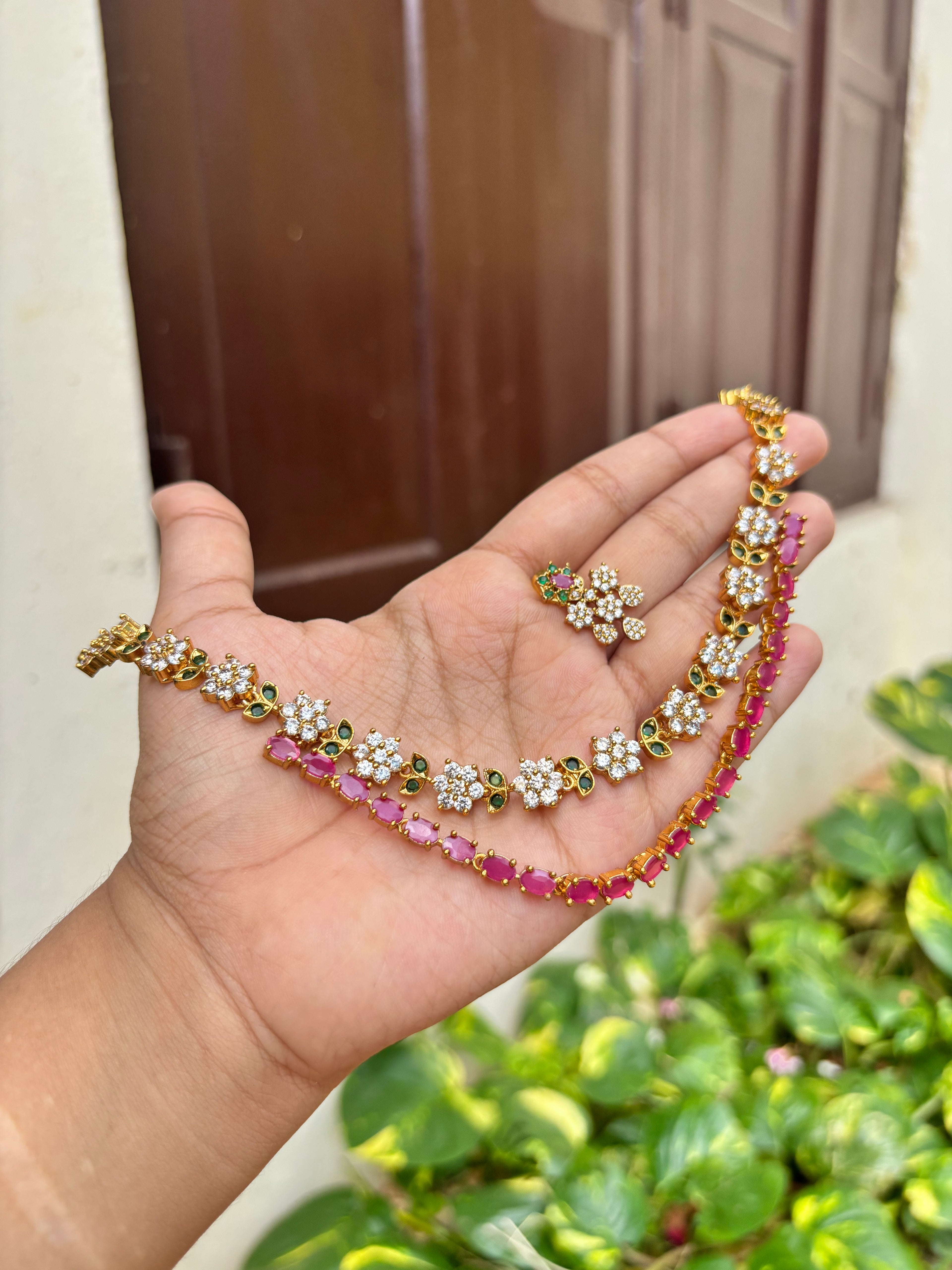 Layered floral necklace