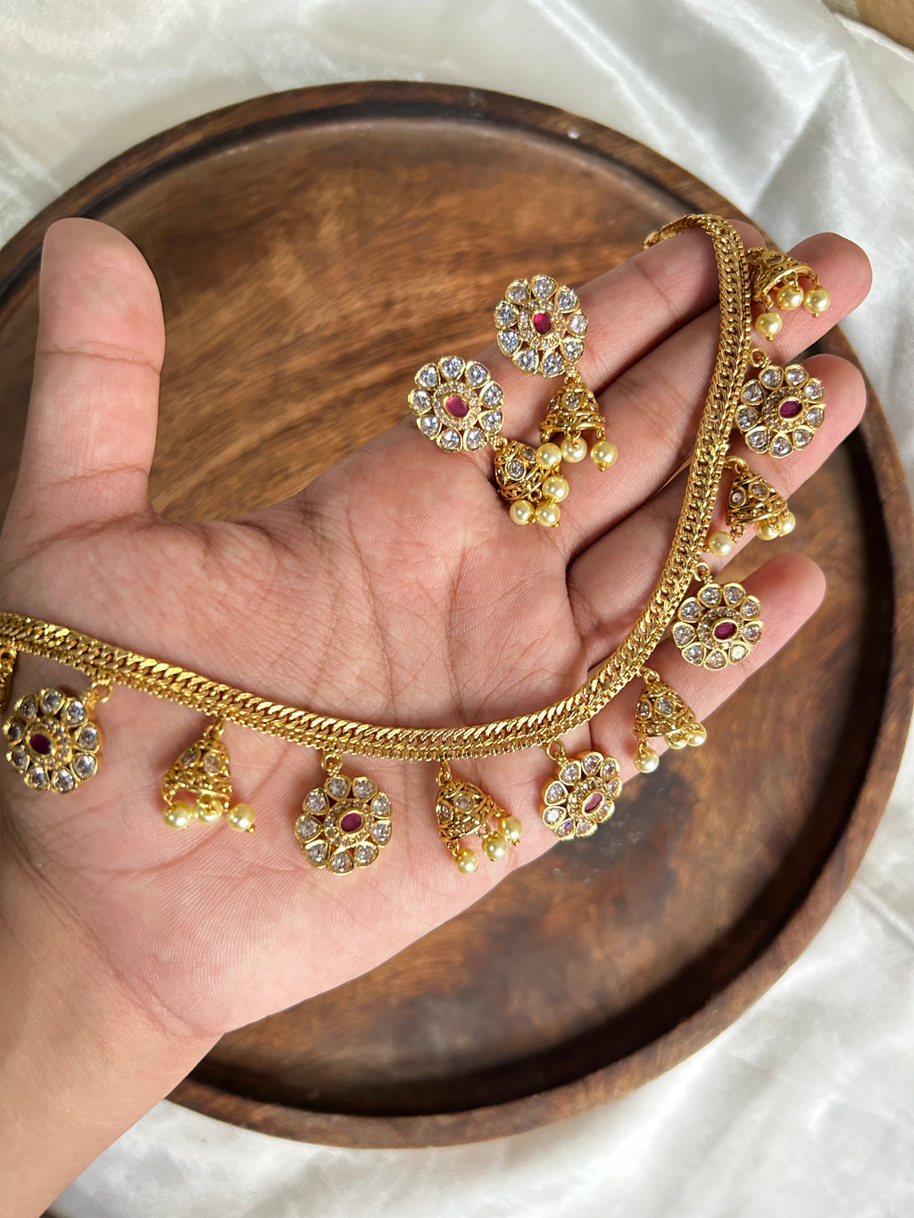 Bell n flower necklace