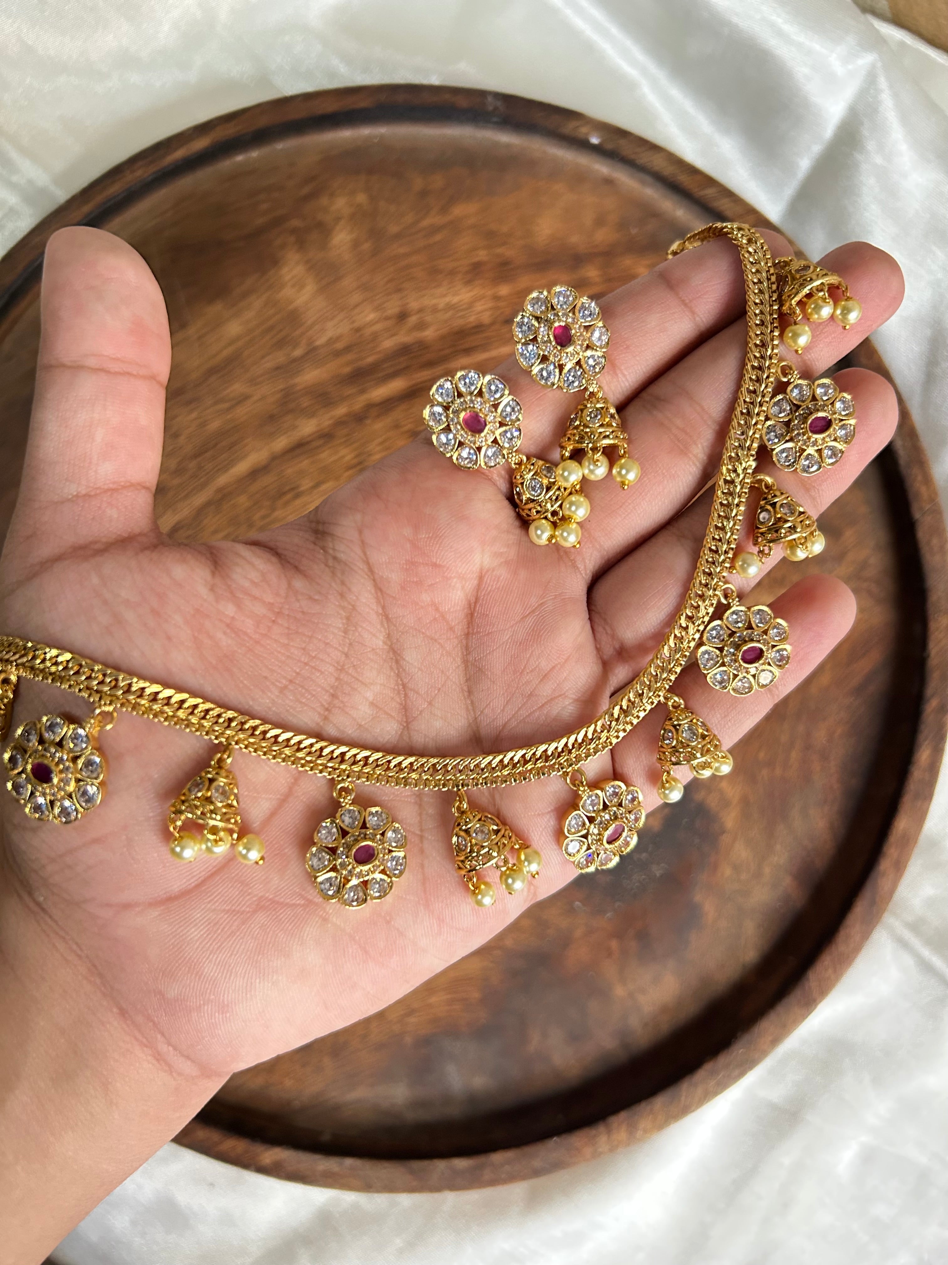 Bell n flower necklace