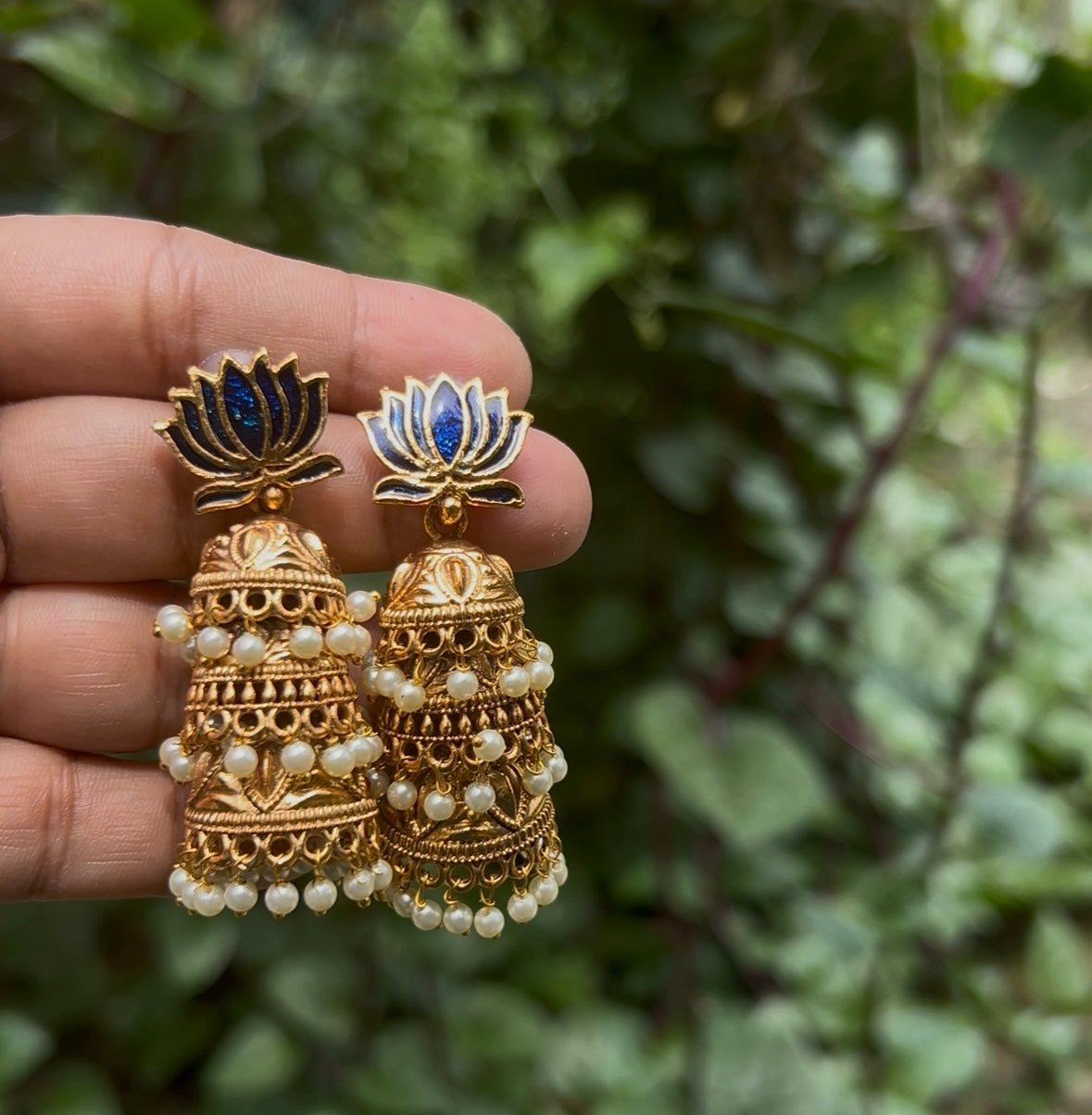 Layered lotus Jhumka