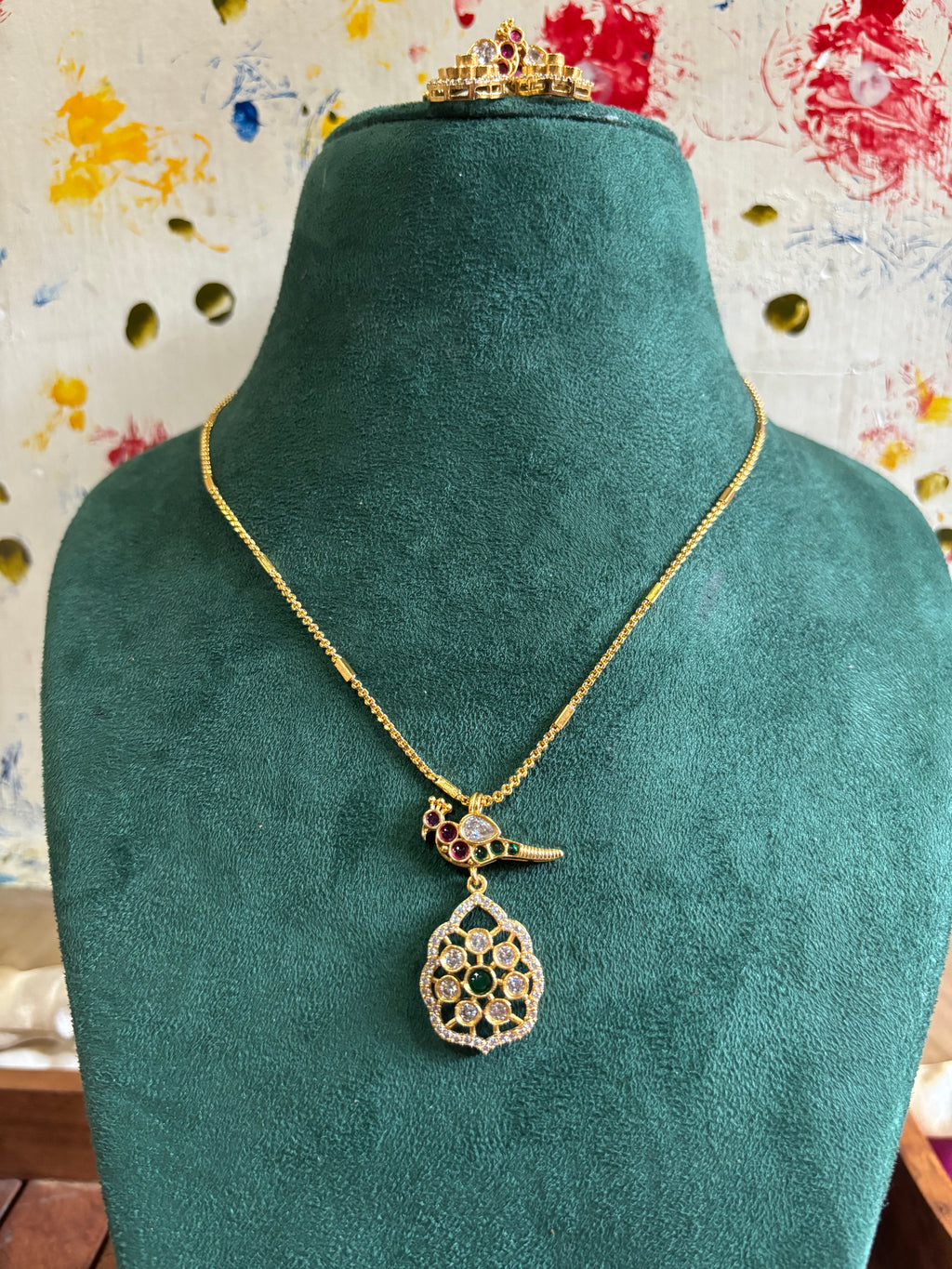 Peacock pendent set