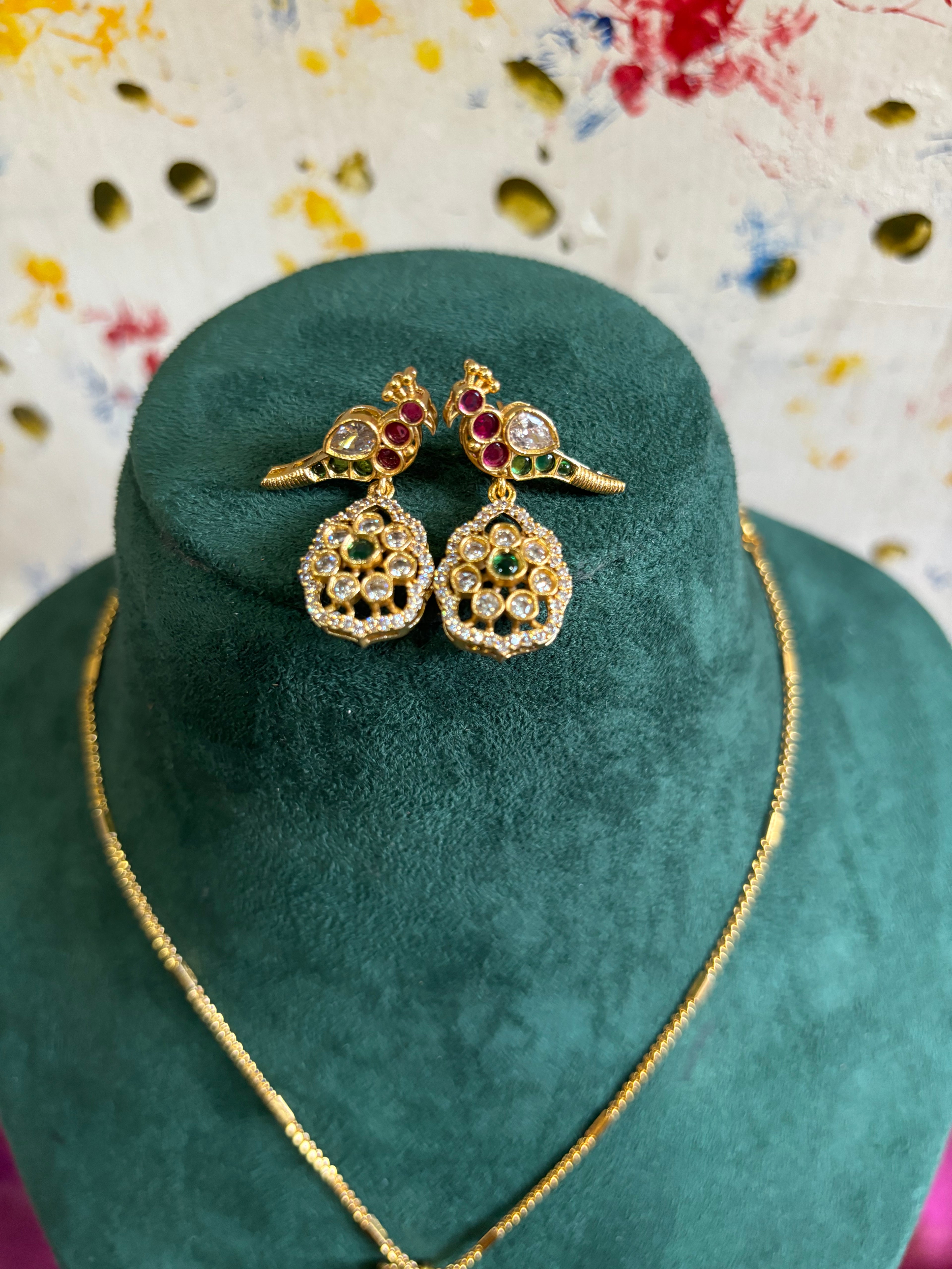 Peacock pendent set
