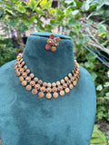 Coin flower layer necklace