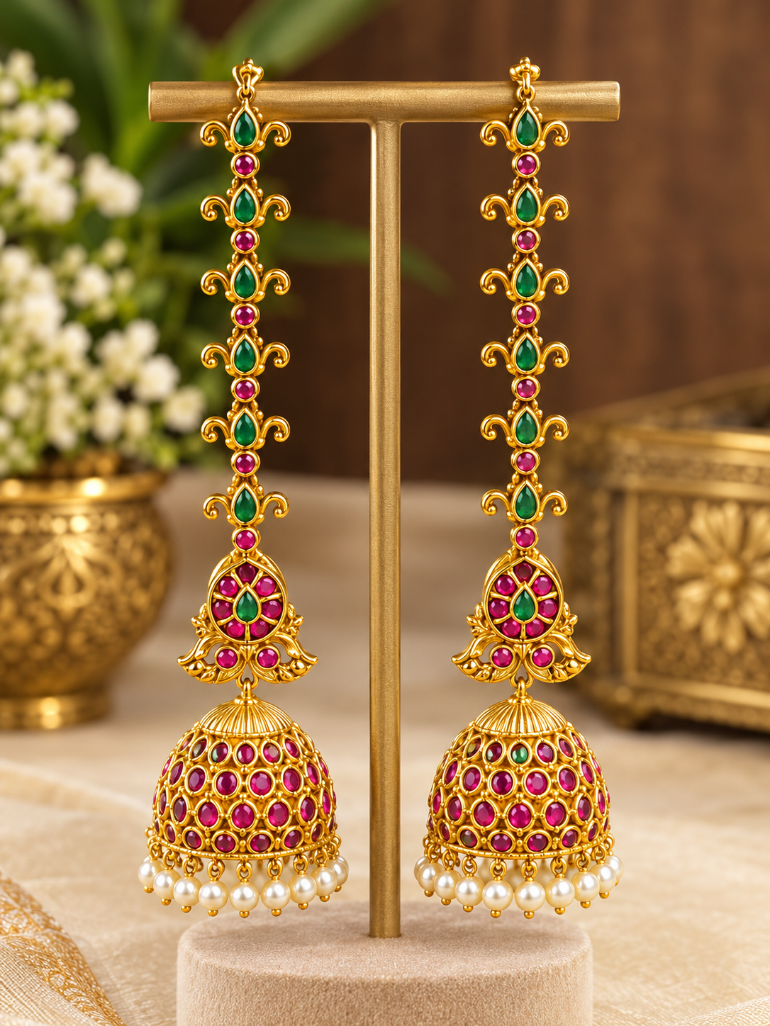 Kemp earchain jhumkas