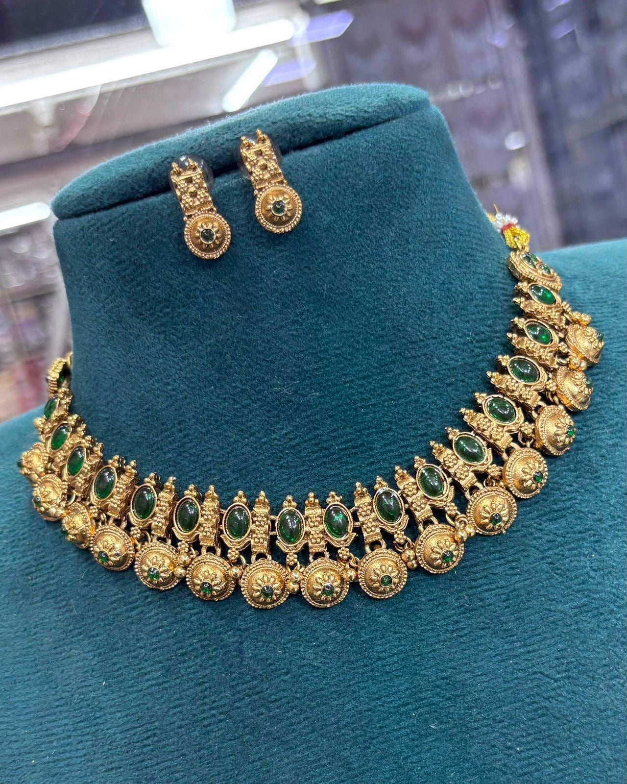 Circle drops Bridal necklace
