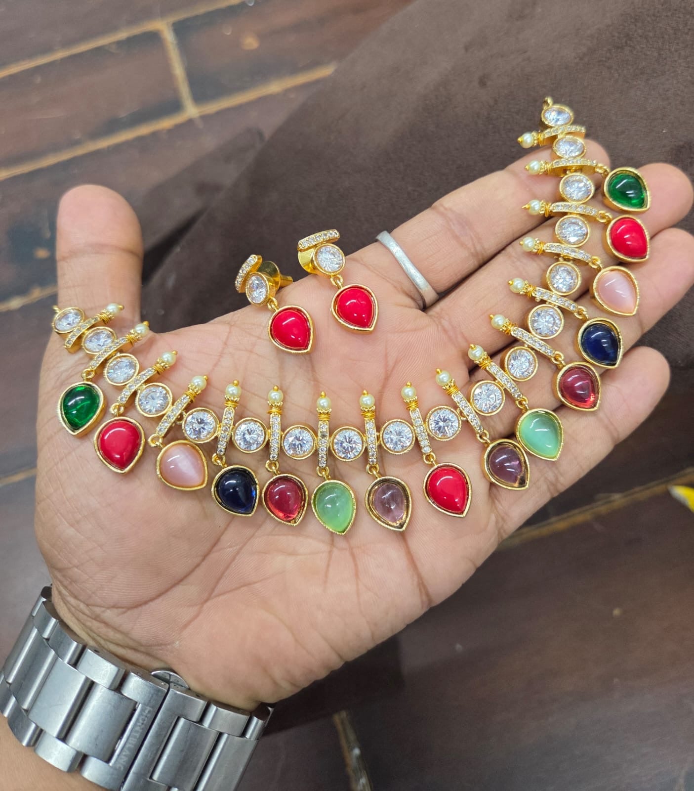 Multistone Polki necklace