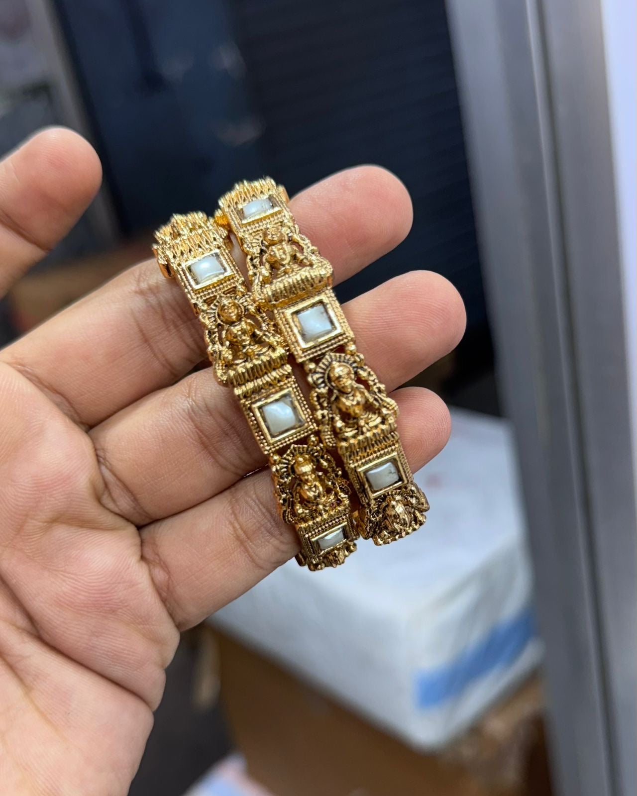 Lakshmi White bangles