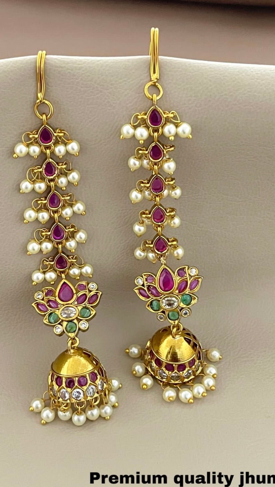 Lotus jhumka with maatal