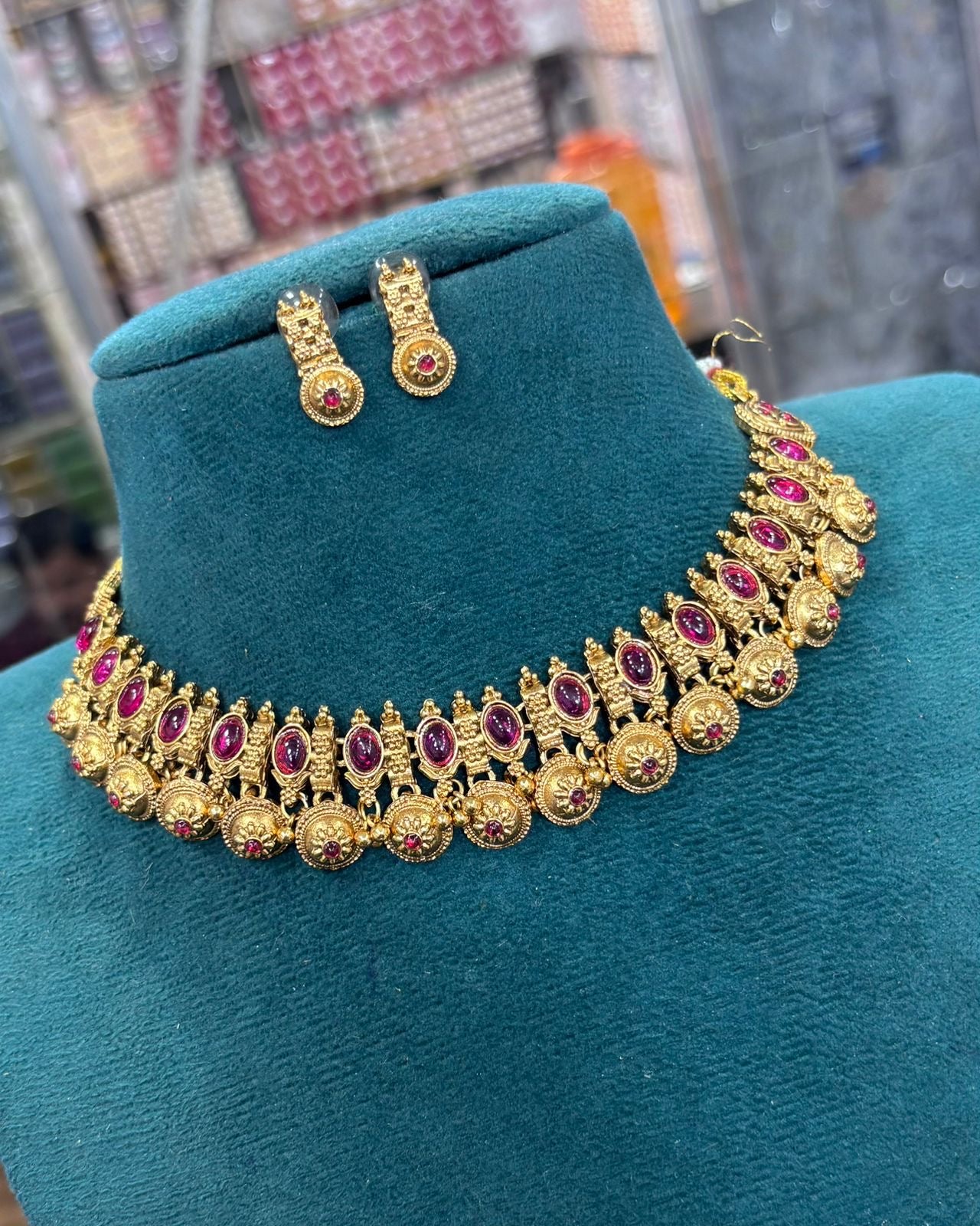 Circle drops Bridal necklace